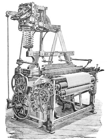 Edmund Cartwright's Calico Power Loom - This machine helped to shape the textile industry during the early days of the Industrial Revolution in Great Britain. Industrial Revolution Lessons, Mechanical Loom, Power Loom Machine, Weaving Machine, Cotton Mill, Dobby Fabric, Project Gutenberg, Classical Conversations, Industrial Vintage