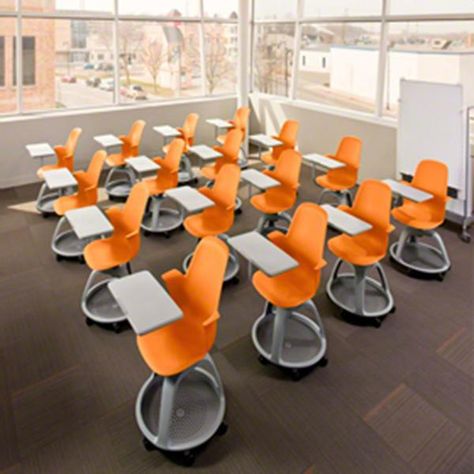 #node by @Steelcase Steelcase Furniture, 21st Century Learning Spaces, Classroom Seating Arrangements, Classroom Interior, School Building Design, Classroom Seating, Modern Classroom, Training Room, School Interior