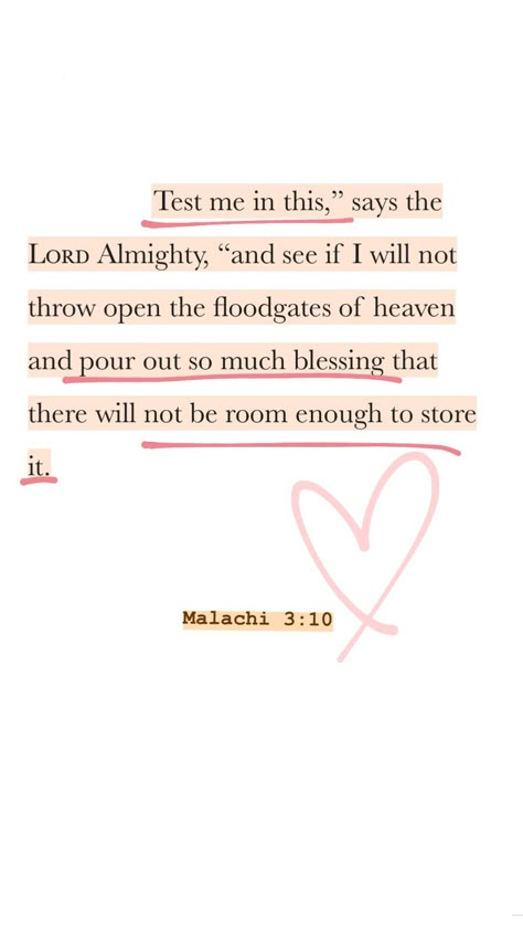 Malachi 3 10, Comforting Bible Verses, Ayat Alkitab, Quotes Christian, Bible Study Verses, Bible Motivation, Christian Bible Quotes, Bible Study Notes, Prayer Scriptures