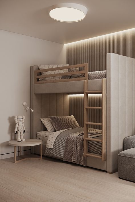 MIRA on Behance Modern Bunk, Kids Bed Design, Bunk Bed Rooms, Bed Design Ideas, Bunk Beds Built In, Kids Room Interior Design, Bunk Rooms, Bunk Bed Designs, Skiathos