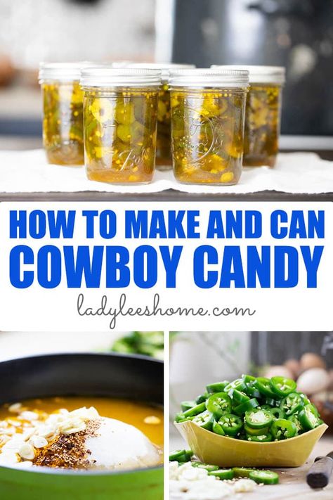 Easy Cowboy Candy, Canned Cowboy Candy, Cowboy Candy Jalapenos, Jalapeno Pickles, Cowboy Candy Recipe, Preserving Peppers, Canning Peppers, Preserving Vegetables, Cowboy Candy