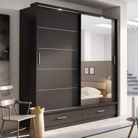 Sliding Wardrobe Designs Slider Wardrobe Design Bedroom, Modern Sliding Wardrobe, Sliding Wardrobe Designs, Sliding Door Wardrobe Designs, Wooden Wardrobe Design, Wardrobe Design Modern, Bedroom Wardrobe Design, Dressing Design, Sliding Door Wardrobe