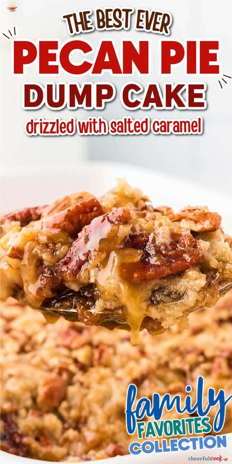 Warm, gooey, and packed with the rich flavors of caramel and pecans, this Pecan Pie Dump Cake is the ultimate easy dessert. Perfect for busy days, family gatherings, or whenever you need a sweet treat with minimal effort. #CheerfulCook #PecanPie #FallDumpCake #CaramelAppleDumpCake #DumpCakeRecipe #ButterPecanCake #PecanCake #CaramelRecipes ♡ cheerfulcook.com Pecan Pie Dump Cake, Pecan Dump Cake, Pecan Desserts Recipes, Easy Pecan Pie, Pecan Filling, Blueberry Dump Cakes, Pecan Desserts, Pecan Pie Easy, Butter Pecan Cake