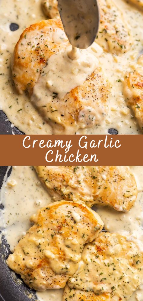 When it comes to comfort food, few dishes can match the indulgent satisfaction of a creamy garlic chicken recipe. This delectable dish combines the richness of cream with the bold flavors of garlic and tender chicken, resulting in a harmonious symphony of taste that is both hearty and comforting. Whether you're hosting a dinner party or just looking to treat yourself to a delightful homemade meal, this recipe is a must-try. In this article, we'll take you through the step-by-step process of creating this mouthwatering dish and share some insights into its origins and variations. Cafe Delights Recipes Chicken, Chicken Recipes Heavy Cream, Can Cream Of Chicken Recipes, Chicken Recipes For Party Dinners, Butter Cream Chicken, Garlic Gravy Chicken, Creamy Gravy For Chicken, Creamy Fried Chicken, Dinner With Chicken Healthy