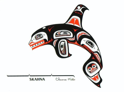 Orca Rattle - Barry Herem and Jimmy Wright prints - RAND AFRICAN ART Native American Orca Tattoo, Native Orca Tattoo, Haida Orca Tattoo, Pacific Northwest Indian Art, Tlingit Tattoo, Tatouage Haida, Haida Tattoo, Arte Haida, Orca Art