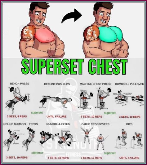 (ad) Fitness & Exercise Equipment - up to xx% Off Superset Chest, Chest Workout At Home, Chest Workout For Men, Chest Workout Routine, Workout Program Gym, Best Chest Workout, Chest Exercises, Gym Workout Planner, Workouts For Men