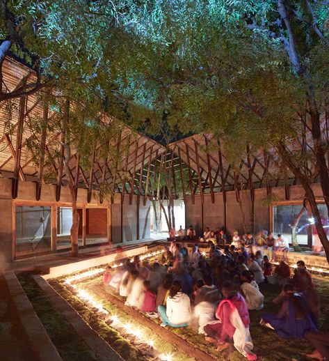 sameep-padora-and-assocaites-jetavan-centre-india-designboom-02 Sameep Padora, African School, Kaira Looro, Spiritual Center, Butterfly Roof, Forest Grove, Master Thesis, Tropical Architecture, Community Centre