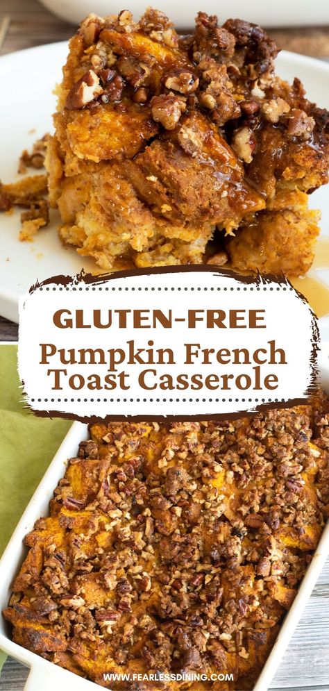 Fall Tart, Gluten Free French Toast Casserole, Cinnamon French Toast Casserole, Apple Cinnamon French Toast, Gluten Free Brunch Recipes, Gluten Free French Toast, Brunch Casserole Recipes, Pumpkin French Toast Casserole, Gluten Free Crock Pot Recipes