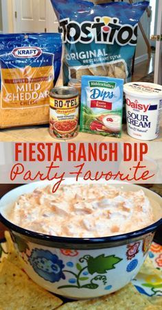 Sep 7, 2020 - Today's recipe is a quick and easy dip that only has 4 ingredients - Fiesta Ranch Dip, Sour Cream, Rotel, Shredded Cheddar Cheese! Perfect for the holidays, parties, game day and more - FIESTA RANCH Ranch Appetizers, Fiesta Ranch Dip, Dip Appetizers, Dip Party, Party Crowd, Easy Dip, Shredded Cheddar Cheese, Dip Recipes Easy, Ranch Dip