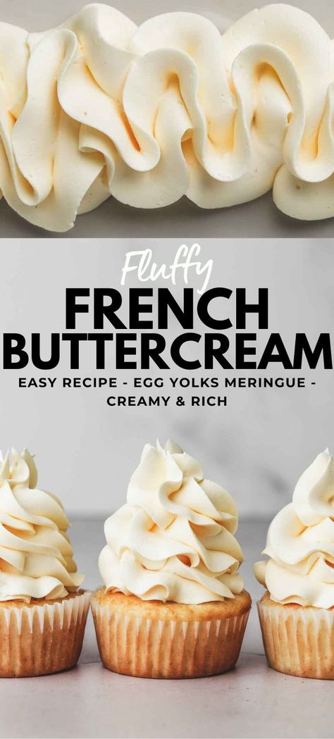 Discover the foolproof recipe for French Meringue Buttercream, the perfect frosting for your cakes and cupcakes. Silky smooth, rich and creamy, and incredibly stable, this French buttercream is made with egg yolks meringue. Elevate your desserts with this easy-to-make, irresistibly delicious topping. French Meringue Buttercream, Kitchen Design Ideas 2023, Kitchen Cabinet Colours, Modular Kitchen Cabinet, Cabinet Colours, French Buttercream, French Meringue, Frosting Recipes Easy, Cake Frosting Recipe