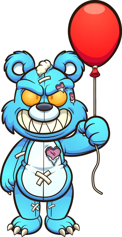 Evil Teddy Bear, Blue Teddy Bear, Graffiti Cartoons, Premium Vector, Cartoon Art, Drawing Ideas, Bears, To Draw, Art Drawings