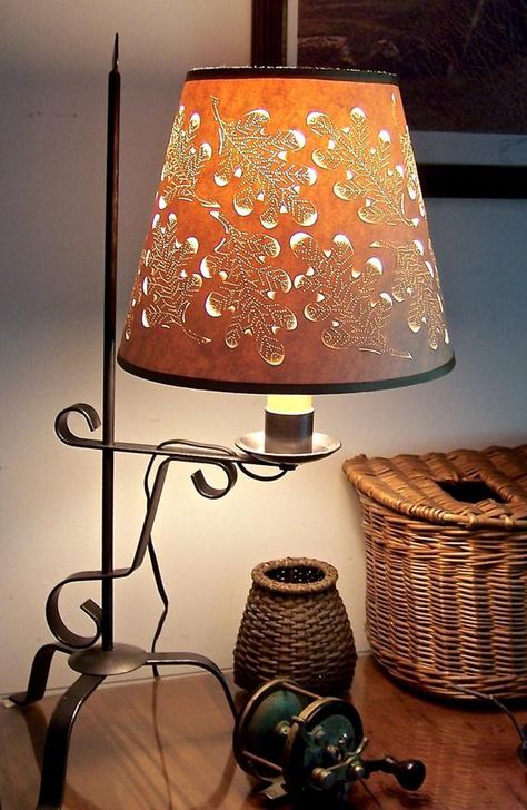 Made to Order Autumn Oak Leaf Cut & Pierced Lampshade Only - 6x10x8-1/2 One in Pipeline Choose Your Country Farmhouse Style, I Love Lamp, A Squirrel, Autumn Leaf, Oak Leaf, Country Farmhouse, Harp, Lamp Shades, Book Crafts