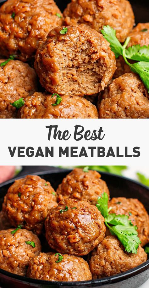 Best Vegan Meatballs, Resep Vegan, Vegan Meat Recipe, Soy Curls, Vegan Meatballs, Mapo Tofu, Vegan Meat, Meat Recipe, Vegan Main Dishes