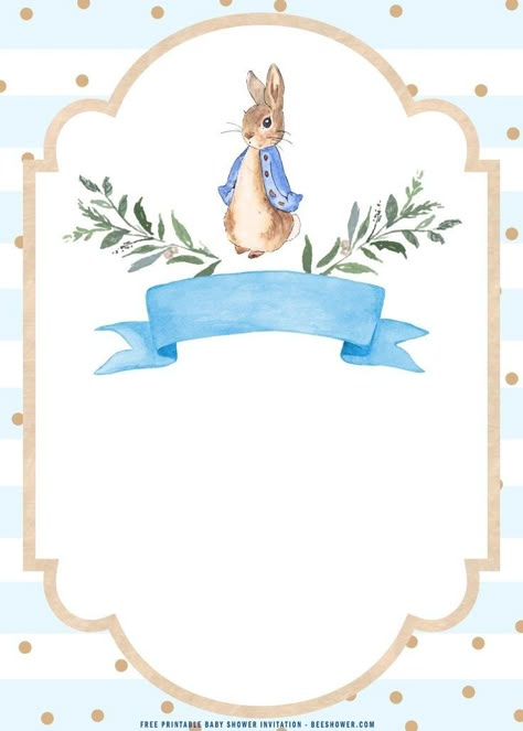 Peter The Rabbit, Peter Rabbit Birthday, Peter Rabbit Party, Rabbit Birthday, Free Printable Baby Shower Invitations, Rabbit Baby, Tickled Pink, Baby Art, Beatrix Potter