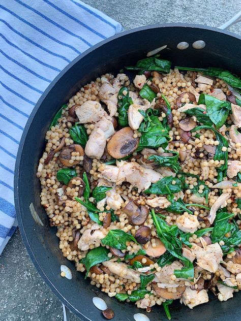 Chicken & Mushroom Coucous — The Vintage Fork Coucous Chicken Bowl, Mushroom Couscous, Chicken Couscous, Couscous Salad Recipes, Healthy Whole Food Recipes, Western Dishes, Chicken Mushroom Recipes, Simple Dinner Recipes, Coffee And Food