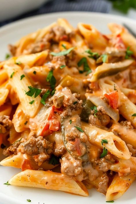 Ground Beef And Heavy Cream Recipes, Rotel Pasta With Sausage, Ground Beef And Marinara Recipes, Dinner Ideas That Make Great Leftovers, Hamburger Meat Recipes Pasta, Loaded Spaghetti Recipes, Creamy Rotel Pasta With Ground Beef, Creamy Rotel Pasta, Ground Beef And Pasta Casserole