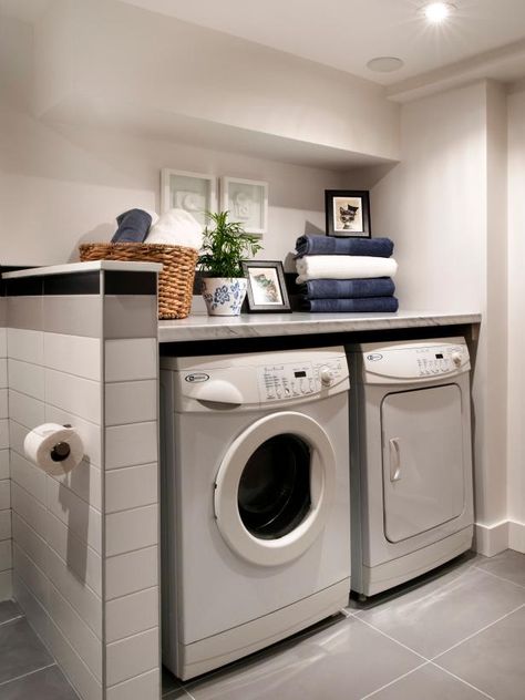 Bathroom Laundry Room Combo, Laundry Room Bathroom Combo, Laundry Bathroom Combo, Laundry Room Update, Laundry Room Storage Shelves, Vintage Laundry Room, Small Laundry Room Organization, Basement Laundry Room, Basement Laundry