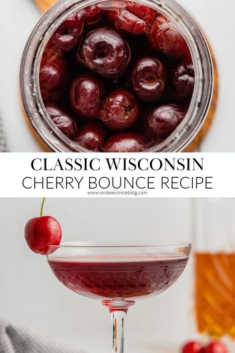 Cherry Bounce Recipe With Honey, Cherry Brandy Recipe, Cherry Bounce Cocktail, Cherry Bounce Recipe Whiskey, Brandy Recipes Food, Luxardo Cherries Recipes, Boozy Cranberries, Cherry Bounce Moonshine Recipe, Cherry Bounce Recipe