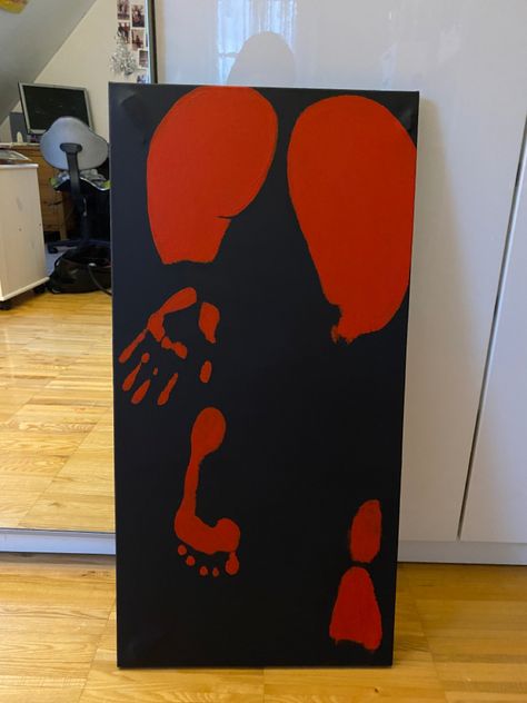 Tiktok Canvas Painting, How To Paint Body Silhouette, Tiktok Body Canvas, Canvas Paint Body Print, Women Body Canvas Painting Ideas, Red Body Painting, Painting With Your Body On Canvas, Body Print Paintings, Body Paintings Female Tiktok