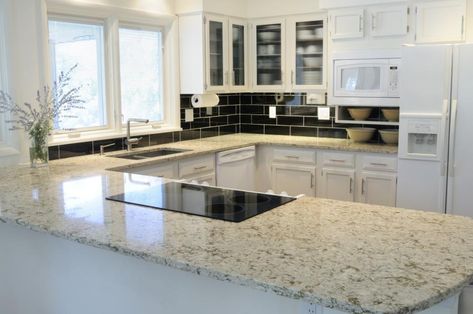 3 Quick Tips to Save $$$ on Your Next Kitchen Remodel While You Sleep - Our Proven System Will Do The Work! http://www.cabinetmania.com Best Countertop Material, Cost Of Granite Countertops, Granite Countertops Colors, Outdoor Kitchen Countertops, Kitchen Benchtops, Marble Countertops Kitchen, Kitchen Remodel Cost, Marble Kitchen, Granite Countertops Kitchen