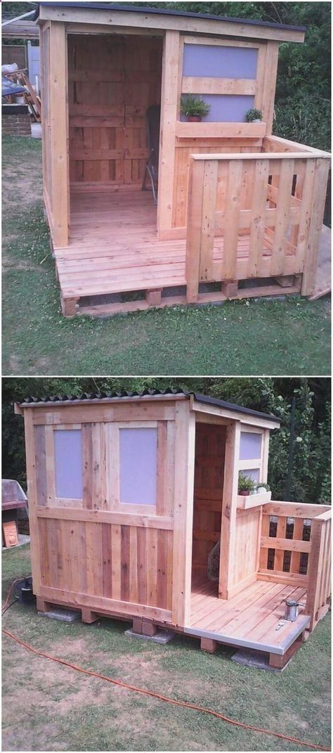 Diy Storage Shed Plans, Wooden Shed, Wood Shed Plans, Pallet Shed, Shed Construction, Pallet House, Large Sheds, Diy Shed Plans, Storage Shed Plans