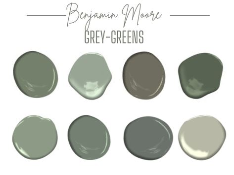 Benjamin Moore Grey-green Paint Colors - Etsy Canada Benjamin Moore Green, Green Exterior Paints, Olive Green Paints, Green Grey Paint, Benjamin Moore Gray, Paint Combinations, House Color Palettes, Paint Colors Benjamin Moore, Grey Paint