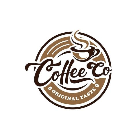 Logo For Business Ideas, Retro Coffee Logo, Logo Kopi Coffee Shop, Vintage Coffee Logo, Coffee Logo Design Art, Coffee Shop Design Logo, Coffee Shop Logo Design Ideas, Cafe Shop Logo, Logo Coffee Design