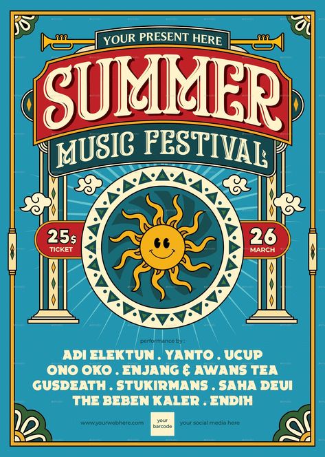 Summer Party Flyer Summer Party Flyer, Production Ideas, Gig Poster, Lettering Inspiration, Hand Lettering Inspiration, Instagram Frame Template, Party Summer, Instagram Frame, Bagan