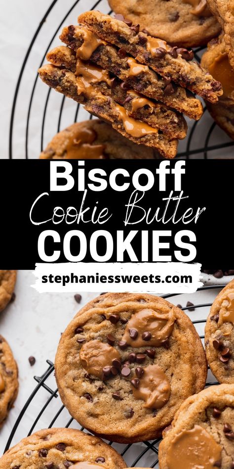 Lotus Cookie Butter Cookies, Snacks With Cookie Butter, No Bake Biscoff Cookies, Recipe With Cookie Butter, Cookies For Farmers Market, Cookie Recipes Biscoff, Chocolate Chip Biscoff Cookies, Easy Cookie Butter Recipes, Things To Do With Cookie Butter