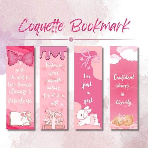 Coquette Bookmark, Bookmark Printable, Bookmark Design, Bookmarks For Books, Printable Bookmarks, Bookmarks Kids, Digital Devices, How To Make Bookmarks, Bookmarks Printable