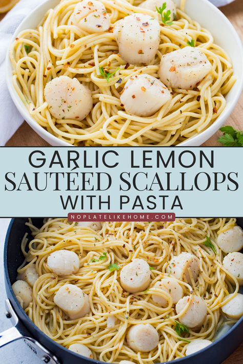 Sauteed scallops with pasta is a delicious, easy seafood pasta dish worthy for a lazy weeknight dinner, or special occasions and holidays- like your Italian Christmas Eve dinner. It’s made with simple ingredients and is sure to impress your loved ones in just twenty minutes! Bay Scallops And Pasta Angel Hair, Linguine With Scallops, Scallops And Linguine, What To Eat With Scallops, Scallops Pasta Recipe, Scallops And Pasta Recipe, Scallop Scampi Pasta, Scallops Alfredo, Scallops With Pasta