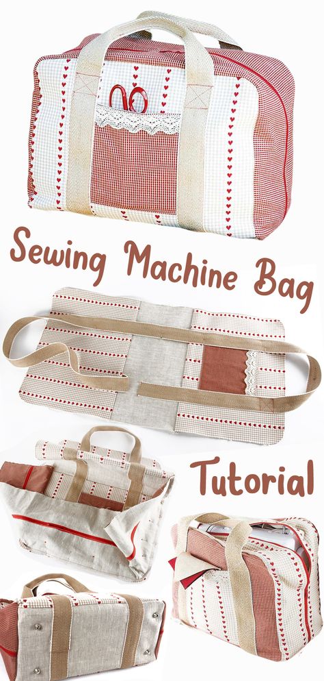 Sewing Machine Bag Tutorial Sewing Machine Bags Patterns Free, Sewing Machine Carrying Case Diy Bag Patterns, Sewing Machine Travel Case, Bag For Sewing Machine, Diy Sewing Machine Case, Free Fabric Bag Patterns, Sewing Machine Carry Bag Pattern Free, Sewing Machine Bag Pattern, Sewing Machine Carry Bag Pattern