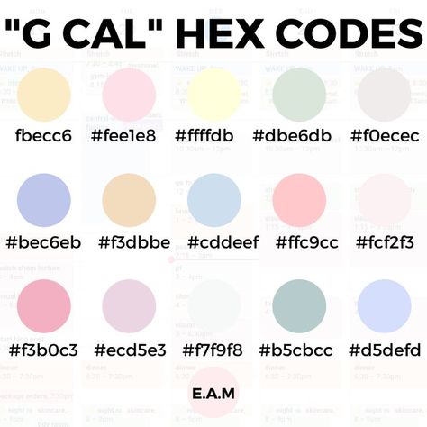 Use these hex codes to improve the color options in Google Calendar. Colours That Go Together, Google Keep, Hex Color Palette, Calendar Organization, Digital Organization, Hex Color Codes, Hex Codes, Google Calendar, Hex Colors