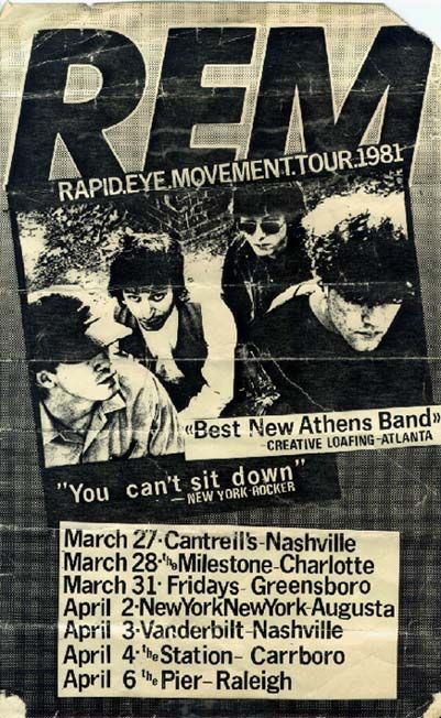 Rapid Eye Movement Tour, 1981 Rem Band, Alone In A Crowd, Michael Stipe, Alternative Universe, Music Concert Posters, Athens Georgia, Gothic Rock, Concert Poster, Tour Posters