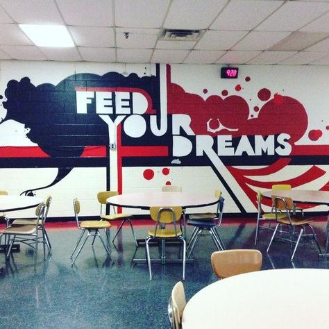 15 Incredible Cafeterias You Wish You Had In Your School School Cafeteria Decorations, Cafeteria Decorations, School Lunchroom, School Mural Ideas, Steam School, Cafeteria Design, Bored Teachers, School Hallway, School Improvement