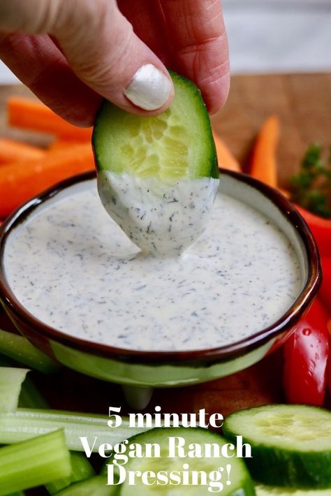 Homemade Vegan Ranch Dressing, Vegan Dip Recipes, Vegan Dressings, Vegan Ranch Dressing, Vegan Salad Dressing, Vegan Dips, Vegan Dressing, Vegan Ranch, Vegan Dip