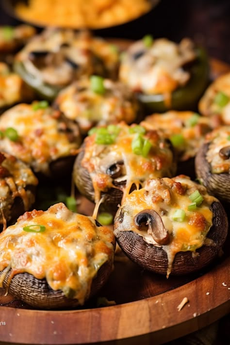 Jalapeno Poppers Mushroom, Stuffed Mushrooms Videos, Stuffed Mushroom Dip Appetizer Recipes, Jalepeno Popper Stuffed Mushroom, Jalepeno Stuffed Mushroom, Bolo Paris, Mushroom Appetizers, Jalapeno Poppers, Mushroom Recipes