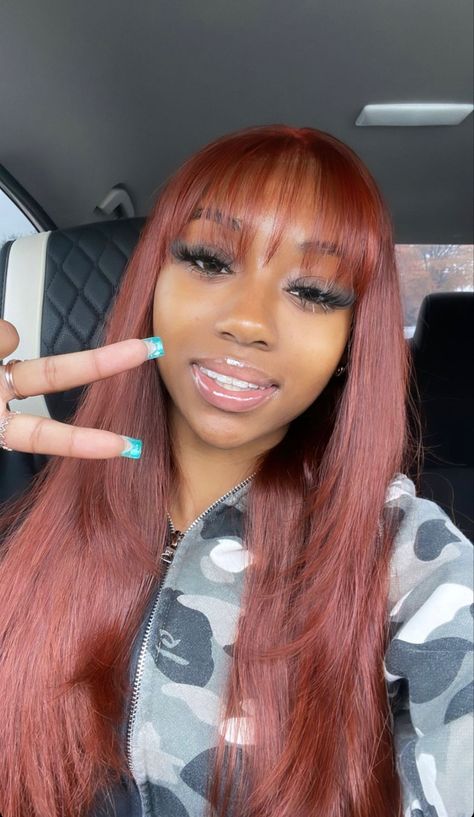 Wispy Bangs Black Women, Frontal Wig Hairstyles, Frontal Hairstyles, Pretty Hair Color, Dope Hairstyles, Hair Ponytail Styles, Front Lace Wigs Human Hair, Baddie Hairstyles, Hair Inspiration Color