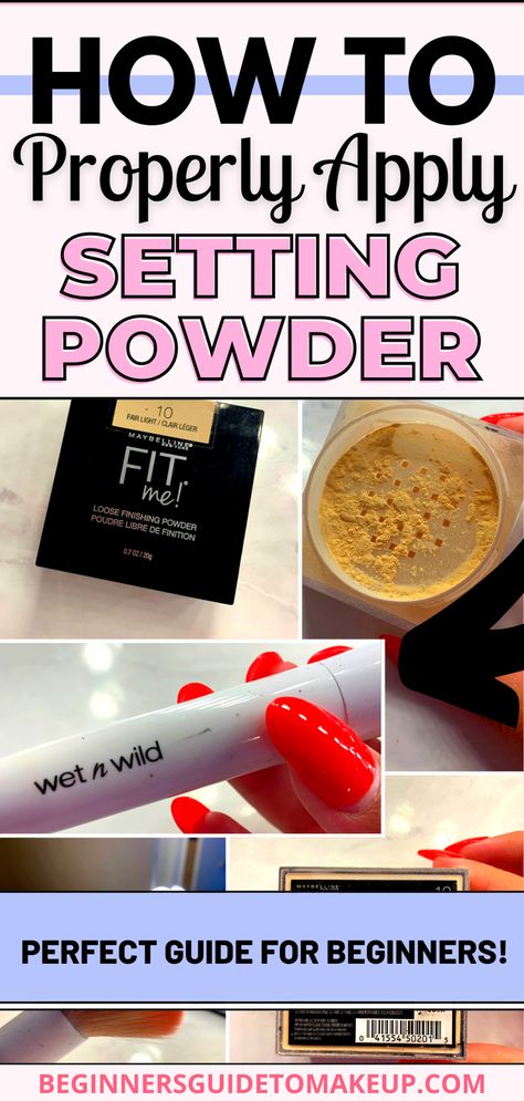 Using Setting Powder, Finishing Powder How To Use, How To Use Loose Powder Makeup, Applying Setting Powder, What Is Setting Powder Used For, Where To Apply Setting Powder, How To Apply Powder, How To Use Powder, Loose Powder How To Use