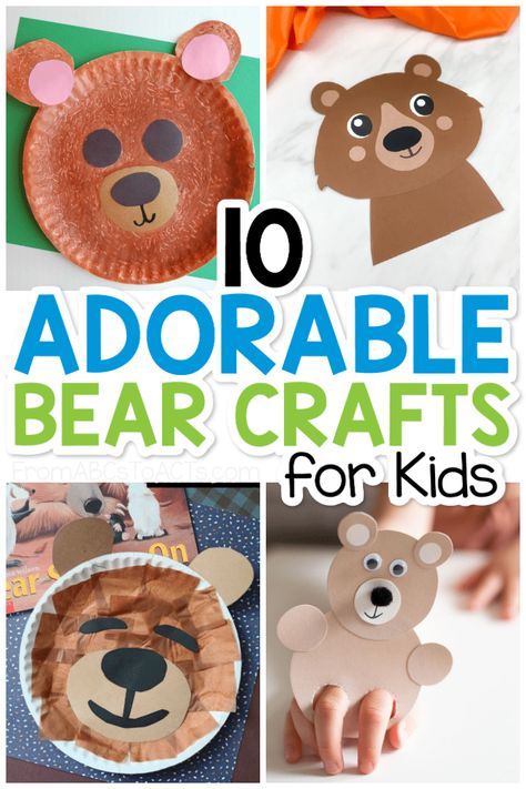 10 Adorable Bear Crafts for Kids Picnic Kindergarten, Bear Crafts For Toddlers, Bear Crafts For Kids, Bear Activities Preschool, Hibernating Bear Craft, Teddy Bear Silhouette, Bear Theme Preschool, Science Snacks, Bear Crafts Preschool