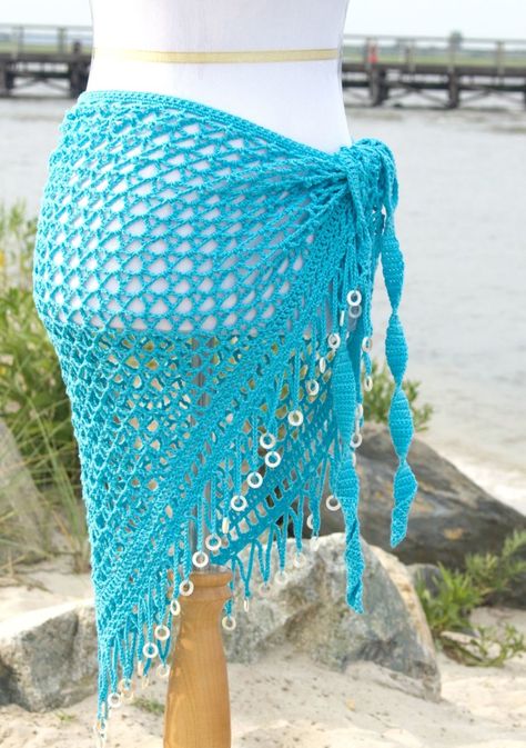 Reggae Dreams Wrap, Crochet Pattern by Pattern-Paradise.com, for sale on Craftsy, Etsy, and Ravelry Wrap Crochet Pattern, Crochet Beach Wear, Crochet Bathing Suits, Mode Crochet, Crochet Swimwear, Trendy Crochet, Shawl Knitting Patterns, Shawl Patterns, Crochet Wrap