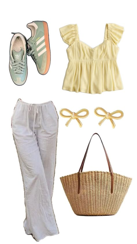 💛 Everyday Fashion Outfits, Yellow Top, School Fits, Cute Everyday Outfits, Really Cute Outfits, Summer Fashion Outfits, Summer 24, Fit Ideas, Mode Inspiration