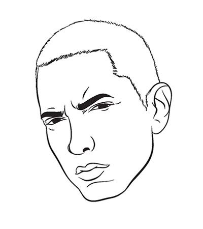 Hip Hop Art Drawing, Face And Body Drawing, Eminem Drawing, Slim Shady, Book Art Drawings, Eminem, Coloring Sheets, Coloring Page, Easy Drawings