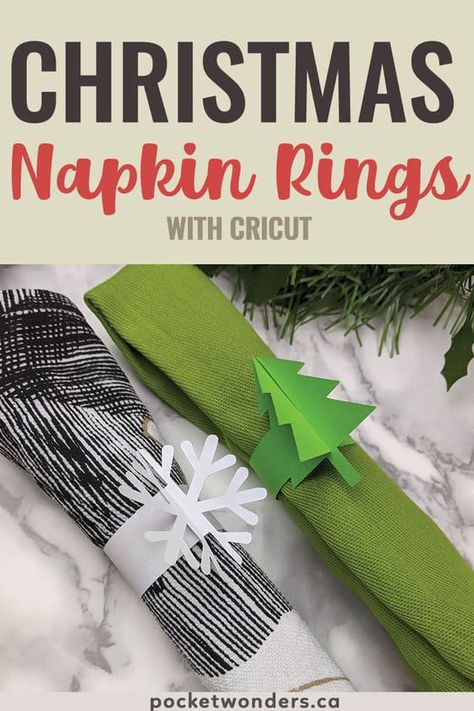 Diy Napkin Rings Christmas, Snowflake Napkins, Christmas Dinner Table Ideas, Best Cricut Projects, Dinner Table Ideas, Hair Styles Easy Short Hair, Paper Napkin Rings, Easy Short Hair, Decorative Food