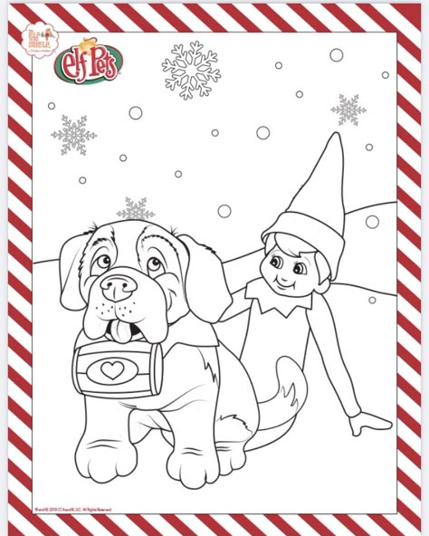 Elf On The Shelf Coloring Pages, Coloring Sheets Christmas, Elf On Shelf Printables, Reindeer Coloring Pages, Pets Coloring Pages, Elf Stuff, Elf Coloring, Elf Pets, Christmas Games For Kids