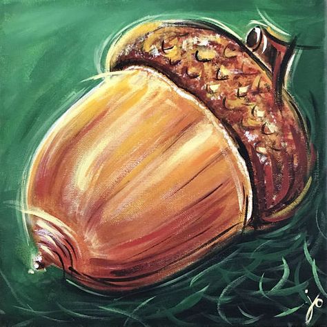 Acorn Painting, Barn Quilt Designs, Acrylic Paint On Canvas, Rock Hill, Fall Watercolor, Fruit Painting, Paint On Canvas, Autumn Painting, Painting Lessons