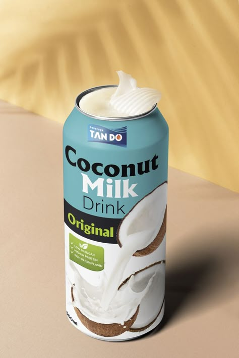 Coconut Milk Packaging Design, Coconut Milk Packaging, Coconut Milk Drink, Amazon Private Label, Ice Chocolate, Milk Packaging, Coconut Drinks, Milk Box, Packaging Label Design