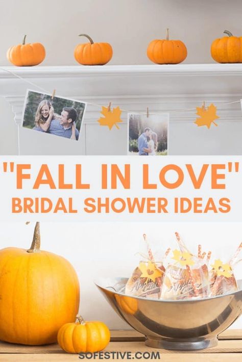 Fall in Love- Fall Bridal Shower Ideas for recipes, decorations and favors Fall Bridal Shower Ideas Decoration, Fall Themed Bridal Shower Ideas, Fall Shower Ideas, Fall Bridal Shower Ideas, Fall Bridal Shower Decorations, Themed Bridal Shower Ideas, Sons Wedding, Fall In Love Bridal Shower, Bridal Shower Decorations Diy