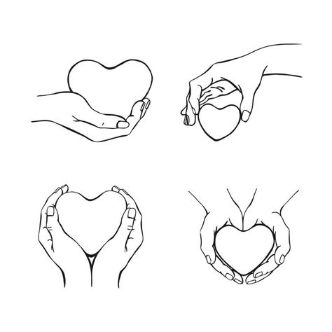 Hands holding heart. Hand drawn vector illustration. On white background for your design. Praying Hands Drawing, Hand Holding Heart, Hands Holding A Heart, Hand Holding Something, Hands Holding Heart, Decorated Tote Bags, Drawing Arms, Hands Drawing, Best Photo Poses For Couples