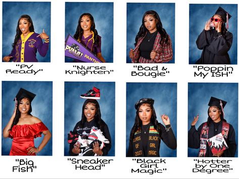 Yearbook style as a graduation photoshoot with PV University purple & yellow colors, red & black plaid 2 piece blazer & skirt from Shein, purple nurse outfit, red dress. Every picture holds a different look to represent the melanin young lady as a grad!!! Yearbook Themes Photoshoot, Graduation Yearbook, Graduation Pictures Ideas, Yearbook Photoshoot, Yearbook Themes, Graduation Photoshoot, Graduation Pictures, Pictures Ideas, Yearbook